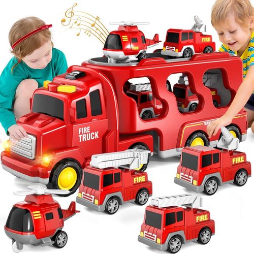 Ensemble ultime de camions de pompiers 5 en 1 pour tout-petits