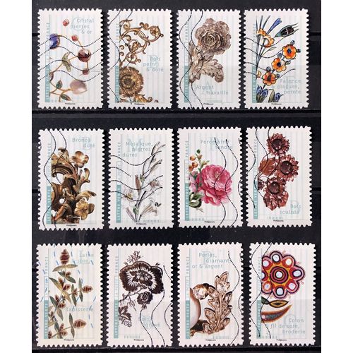 Série Fleurs Et Métiers D'art 2017 - Très Jolis N° 1410 1411 1412 1413 1414 1415 1416 1417 1418 1419 1420 1421 Obl - France Année 2017 - Brn83 - N33222