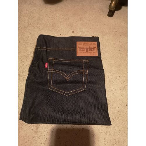 Pochette Levi's Strauss Bleu Marine Pochette Tablette 26cm X 21cm Forme Poche Jeans Coton