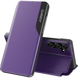 acdsgd-Coque A55 Coque pour Samsung Galaxy A55 Cuir Clear View Fine Étui à Rabat Étui Housse Galaxy A55 Coque 360 Antichoc Anti-Rayure Flip Folio Béquille Stand Support Cover pour Samsung A55 Case (Violet)