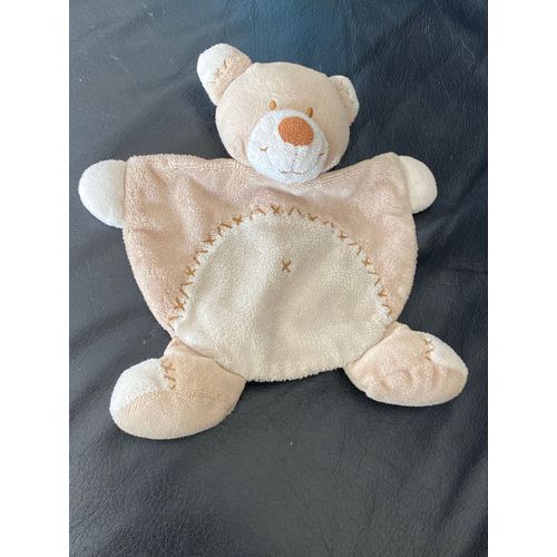 Doudou Plat Ours Bastien Beige Nicotoy Croix Nombril