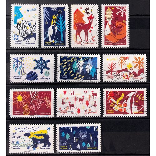 Série Noel 2021 - Très Jolis N° 2061 2062 2063 2064 2065 2066 2067 2068 2069 2070 2071 2072 Obl - France Année 2021 - Brn83 - N33217