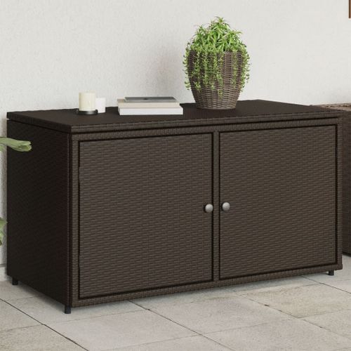 Vidaxl Armoire De Rangement Jardin Marron 110x55x60,5cm Résine Tressée