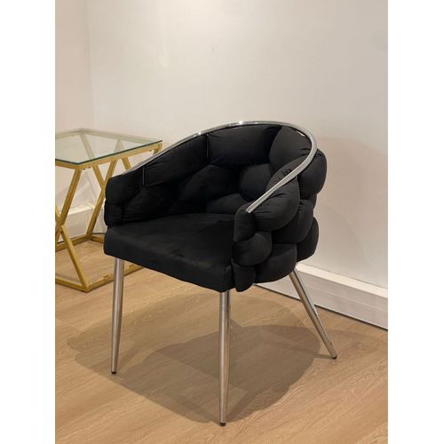 Lot De 4 Chaise Ballon Chrome Velours Noir