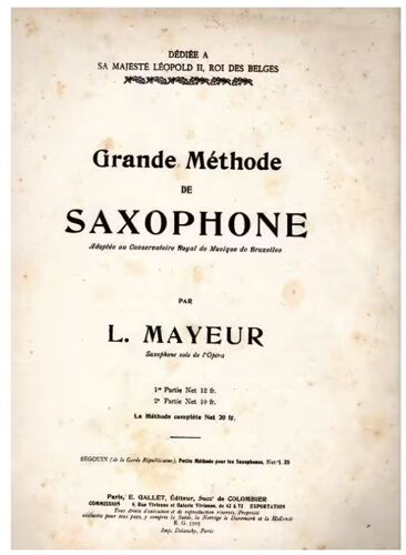 Grande Méthode De Saxophone