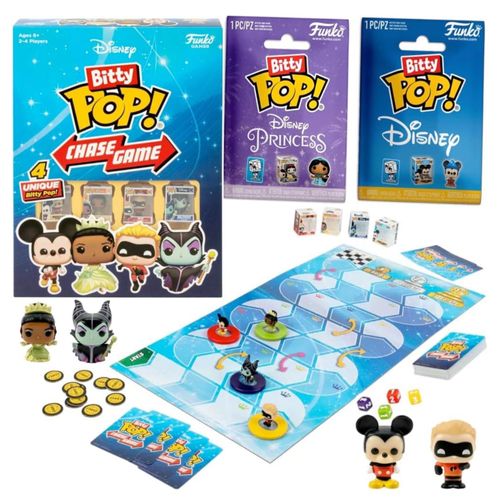Figurines Disney Bitty Pop Funko Pop Coffret 4 Figurines Disney + 48 Cartes + 12 Jetons + 1 Plateau + 4 Supports De Figurines + 4 Dés - Bitty Pop