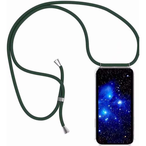 Coque Compatible Avec Samsung Galaxy M11,Coque Avec Cordon,¿¿Tui De Protection En Silicone Avec Collier Case Portable Cover,Vert Fonc¿¿