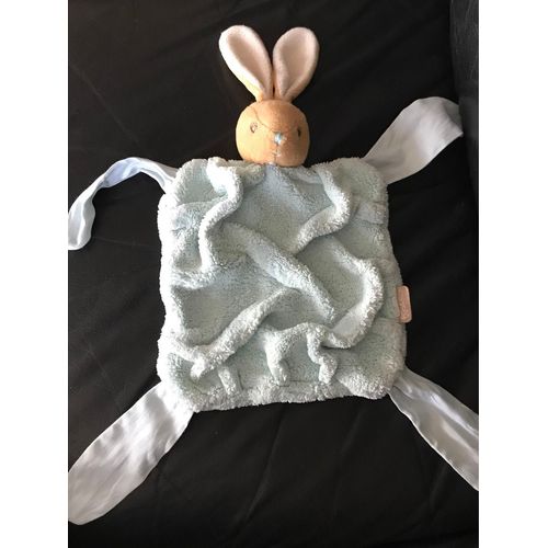 Doudou Lapin Plat Kaloo Bleu Collection Plume 24-33cm