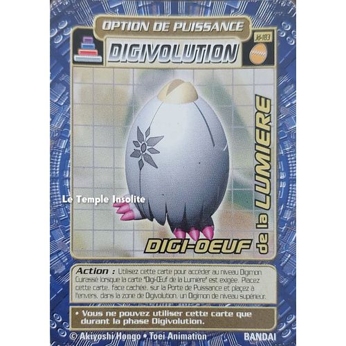 Carte Bandai Digimon - Digi-Oeuf De La Lumière Jd-183