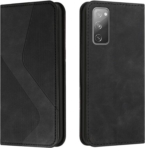 Coque Pour Samsung Galaxy S20 Fe, Etui Samsung S20 Fe Cuir, Housse En Cuir Samsung S20 Fe, Cuir Portefeuille Housse Avec Magnetique Flip Etui A Rabat Case Etui Housse Samsung S20 Fe (Noir)