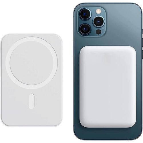 Batterie Externe Magnétique Power Bank Sans Fil 5000mah, Pd 20w Charge Rapide Power Bank Avec Usb-C Entrée Chargeur Portable (Bianco)[Z1703]