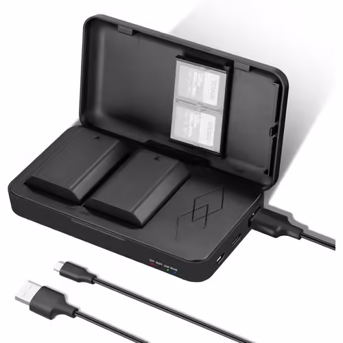 NEEWER NP-FZ100 Lot de 2 chargeurs de Batterie de Rechange 2280 mAh et 1 boîtier de Charge USB Double Canal Compatible avec Sony ZV-E1, FX3, FX30, A1, A9 II, A7R V, A7R IV, A7S III, A7 IV, A6600, A7C