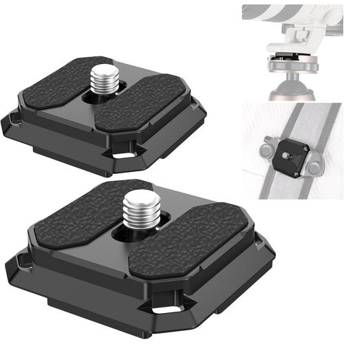 NEEWER Lot de 2 plaques à dégagement Rapide carrées de 38 mm de Type Arca QR pour Appareil Photo Compatible avec Peak Design Capture V3, tête de trépied à Sangle d'épaule Interrupteur Rapide, QPR-5