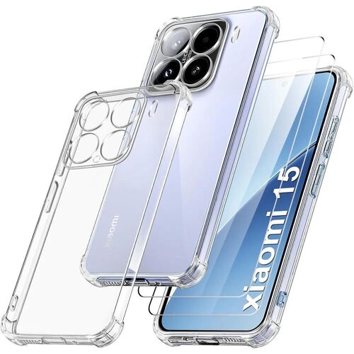 Coque + 2 Verres Trempés Pour Xiaomi 15 - Protection Silicone Renforcé Antichoc Transparent - E.F.Connection