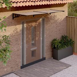 Auvent De Porte Noir 239x90 Cm Polycarbonate