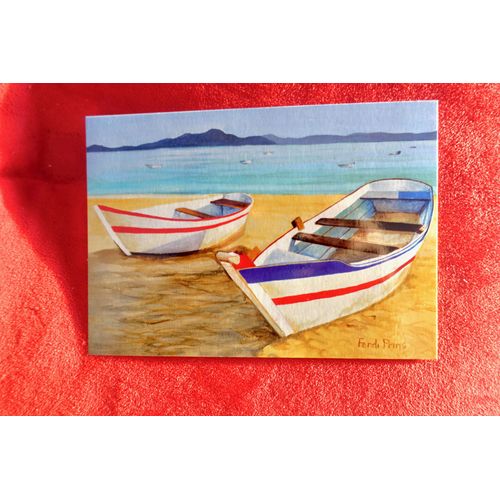 Carte Postale Peinture, Tableau "Les Deux Barques". Peintre Ferdinand Prins. Cp Peinture.