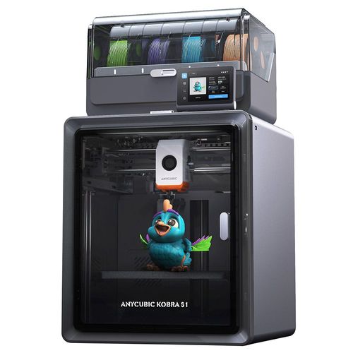 Anycubic Kobra S1 Combo Imprimante 3D, impression jusqu'à 8 couleurs, moteur couleur Ace Pro, vitesse ultra-rapide de 600mm/s, mise à niveau automatique, tête d'impression 320 °C, 250x250x250 mm
