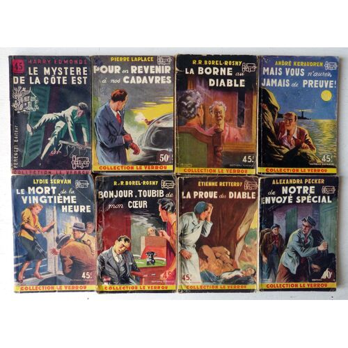 Lot De 35 Petits Romans Policiers De La Collection Le Verrou (Éditions Ferenczi 1951-1959) Par R.R. Borel-Rosny, Alexandra Pecker, Lydie Servan, J.A. Flanigham, Tony Guildé, Georges Murey, Luc Parain