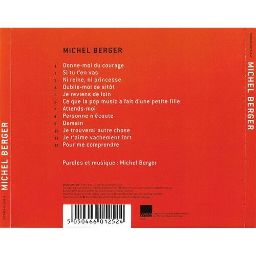 Michel Berger - 1er Album Solo 12 Titres - Donne Moi Du Courage / Si Tu T' En Vas / Je Reviens De Loin / Attends Moi / Je T' Aime Vachement Fort / Pour Me Comprendre / Demain ...