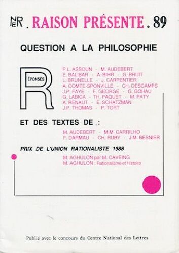Question À La Philosophie, Numéro 89