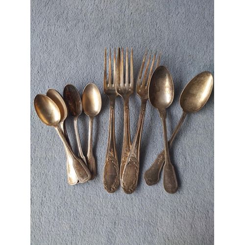 Lot De Couverts Vintage Anciens En Métal Alliage