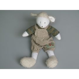Doudou Mouton Blanc Salopette La Grande Famille Moulin Roty