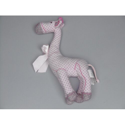 Doudou Girafe Rose Gris Pois Tape À L'oeil
