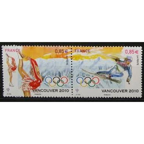 Jeux Olympiques D'Hiver À Vancouver La Paire Se Tenant 4436 Année 2010 N° 4436 4437 Yvert Et Tellier Luxe