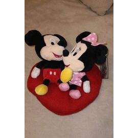 Peluche Disney Mickey Et Minnie En Forme De Coeur