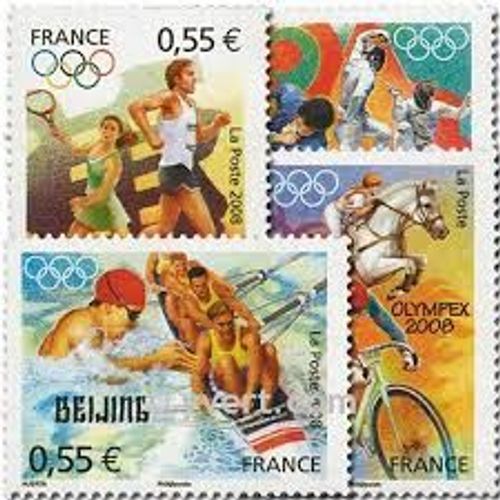 Jeux Olympiques D'Été À Pékin (Ou Beijing) Chine Série Complète Année 2006 N° 4222 4223 4224 4225 Yvert Et Tellier Luxe (10 Timbres)