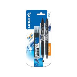 Lot De 2 Stylos Pilot Frixion Clicker Noir + 3 Recharges