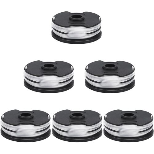 Lot de 6 bobines de fil de rechange pour coupe-bordure électrique et sans fil Parkside LIDL PRT 550 A1, A2, A3, A5, B6, PRTA 20-Li B2, C3, bobines de rechange Ø 1,6 mm, 2 x 5 m de longueur de