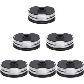 Lot de 6 bobines de fil de rechange pour coupe-bordure électrique et sans fil Parkside LIDL PRT 550 A1, A2, A3, A5, B6, PRTA 20-Li B2, C3, bobines de rechange Ø 1,6 mm, 2 x 5 m de longueur de