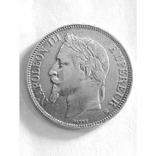 France 5 Francs Napoléon Iii 1869 Bb Argent