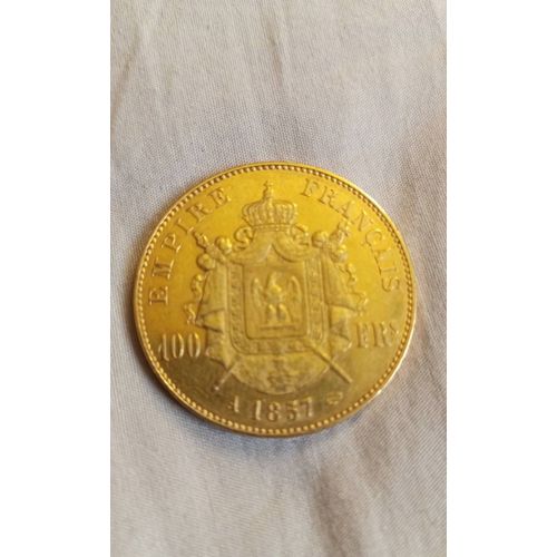 Napoléon Iii 100 Francs Tête Nue 1857