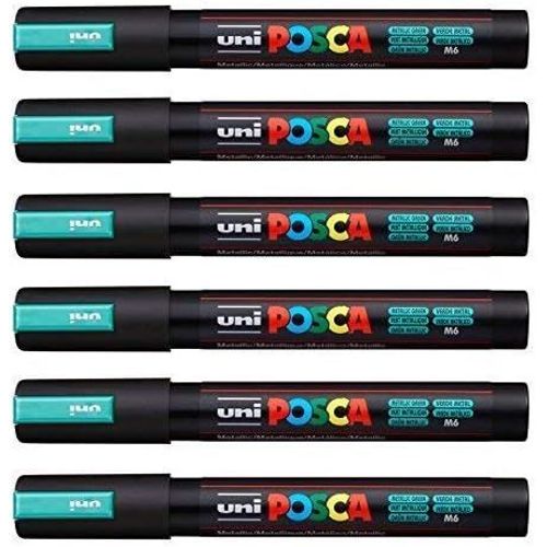 Lot De 12 Marqueurs Posca Uni-Ball Pc-5m – Vert Métallisé