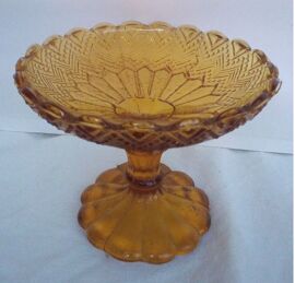 Petite Coupe Sur Pied - Baguier / Drageoir ... - En Verre - Epoque 1900