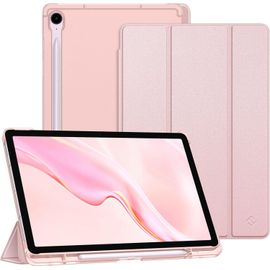 Coque Pour Samsung Galaxy Tab S10 Fe 10.9 Pouces 2025/Tab S9 Fe 10.9""/S9 11 2023 - [Rangement De Stylet] Coque Translucide Givrée Housse Arrière Rigide, Etui Fin Et Léger, Or Rose