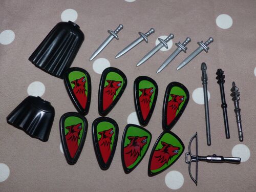 Lot Playmobils Accessoires Chevaliers Du Loup