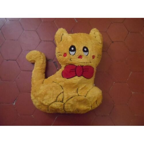 Peluche Coussin Chat Jaune