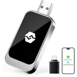 Gaethra Adaptateur Sans Fil Pour Carplay Et Android Auto, Plug & Play, Usb C/Usb-A, Compatible Avec Ios 10+/Android 11+, Adapté Au Véhicule Qui Fonctionne Avec Carplay/Android Auto, Czhz03