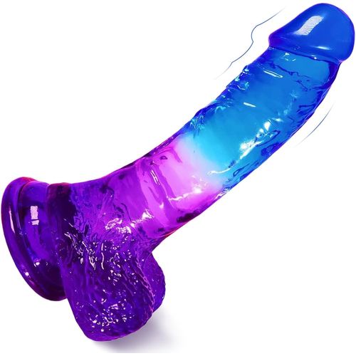 Jgd-Godemichet Sex Toy¿S Realiste Silicone Gode Sex Toy Femme, 21cm Godemichets Sextoyse Feminin Avec Ventouse Puissante Plug Anus Sextoys Dildo Sexe Anal Pour Couple Prostate Penis