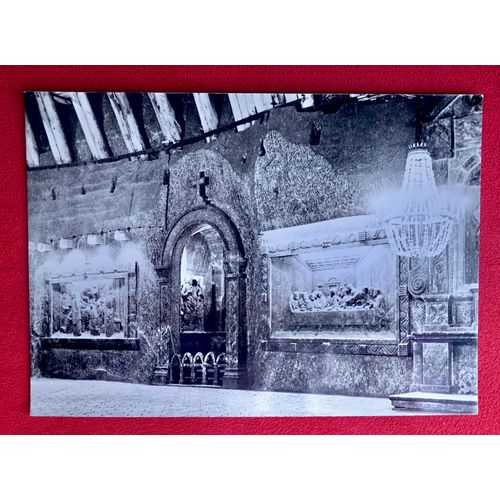 Ancienne Carte Postale Pologne Mine De Sel De Wieliczka (Ville Proche De Cracovie). Chapelle De St Kinga. Bas Relief En Sel Repas Du Seigneur