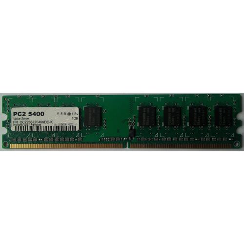 OCZ Value Dual Channel - Mémoire - 1 Go : 1 x 1 Go - DIMM 240 broches - DDR2 - 667 MHz / PC2-5400 - CL5 - 1.8 V - mémoire sans tampon - NON ECC