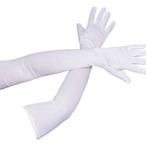 Gants Longs Blancs - Marque - 56cm - Enfant Fille - Halloween Noël