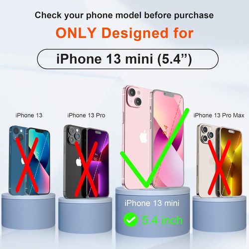 CHENG-Coque pour iPhone 13 Mini + 2 Pièces Verre Trempé Protection écran, 2 en 1 Antichoc Souple Silicone TPU Arrière Rigide PC Avant Housse de Protection pour iPhone 13 Mini 5,4"" Lilas