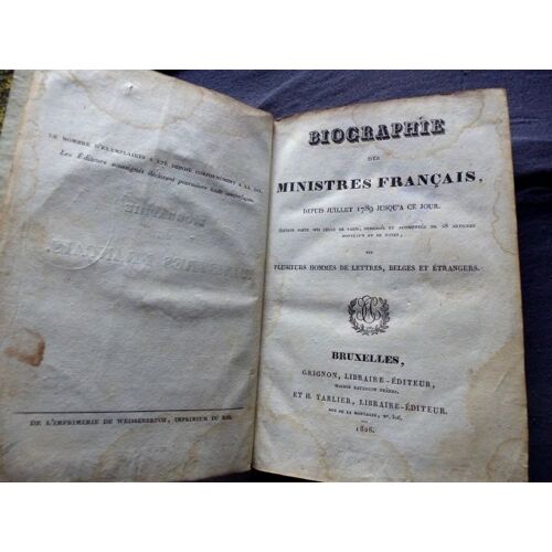 Biographie Des Ministres Français - 1826
