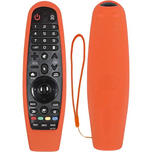 Housse Coque en Silicone pour LG Magic TV Télécommande,AN-MR19BA AN-MR18BA AN-MR600 MR650 AN-MR20GA AKB75855501,Etui de Protection pour LG Télécommande,Antidérapage,Antisismique,Lavable(Orangé)(Q738)