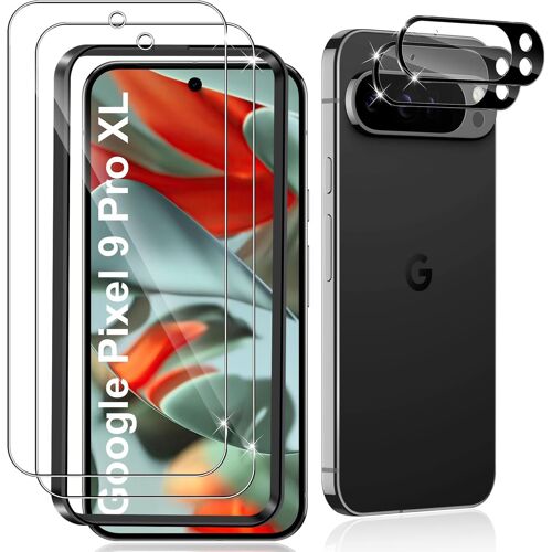 2 Pieces Tempered Glass For Google Pixel 9 Pro Xl, 2 Piece Rear Camera Protector (Black) 9h Hardness Scratch-Resistant Tempered Glass, Hd Bubble-Free Ultra Resistant Screen Protector