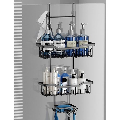 Loc-Etagere Douche A Suspen E,Panier Douche À Suspen E Sans Percage,Rangement Douche Suspendu Pour Le Gel Douche Et Le Shampooing(Schwarz)
